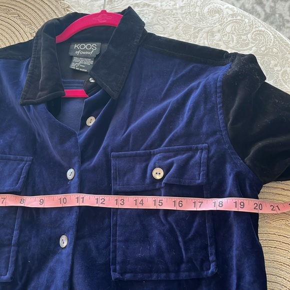 Koos of Course Velvet Shirt with Design on Back. Size Small In EUC. Button down. - Picture 6 of 8